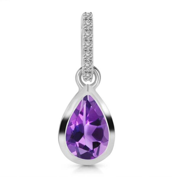 Buy Silver Plated Brass Wholesale Amethyst & White Topaz Pendant