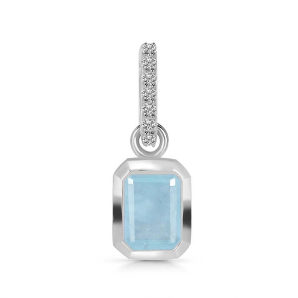 Buy Silver Plated Brass Wholesale Aquamarine & White Topaz Pendant