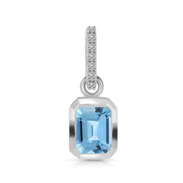 Buy Silver Plated Brass Wholesale Blue Topaz & White Topaz Pendant