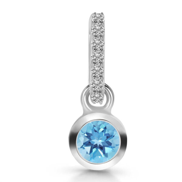 Buy Silver Plated Brass Wholesale Blue Topaz & White Topaz Pendant
