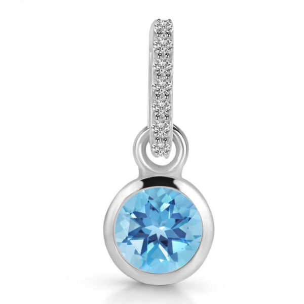 Buy Silver Plated Brass Wholesale Blue Topaz & White Topaz Pendant