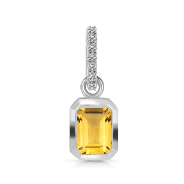 Buy Silver Plated Brass Wholesale Citrine & White Topaz Pendant