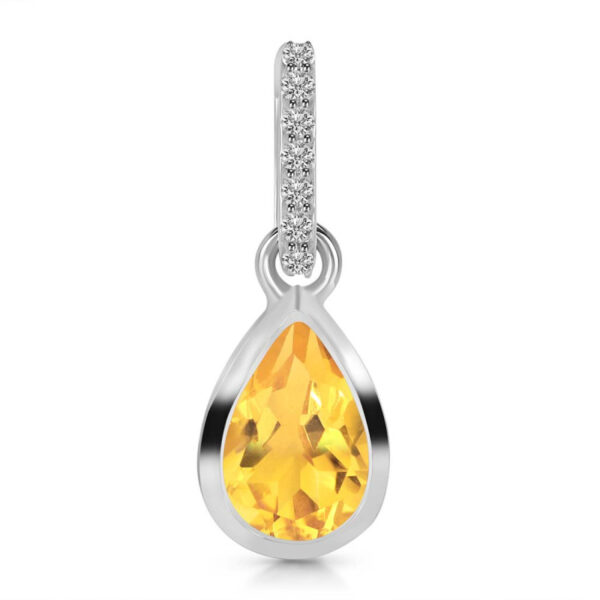 Buy Silver Plated Brass Wholesale Citrine & White Topaz Pendant