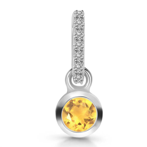 Buy Silver Plated Brass Wholesale Citrine & White Topaz Pendant