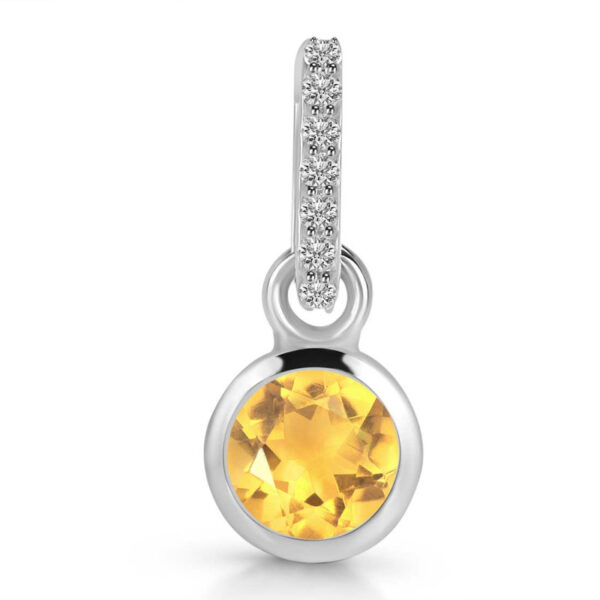 Buy Silver Plated Brass Wholesale Citrine & White Topaz Pendant
