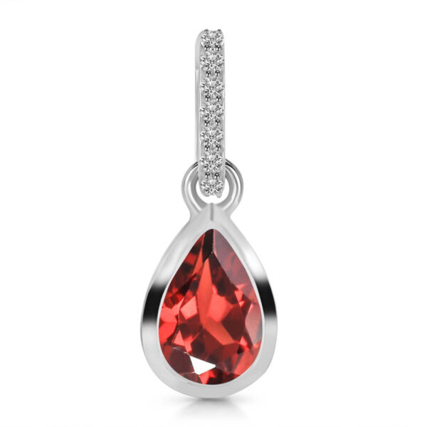 Buy Silver Plated Brass Wholesale Garnet & White Topaz Pendant