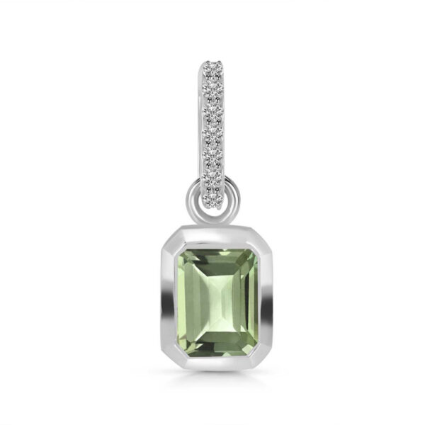 Buy Silver Plated Brass Wholesale Green Amethyst & White Topaz Pendant