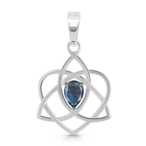 Buy Silver Plated Brass Wholesale Labradorite Triquetra Heart Knot Pendant