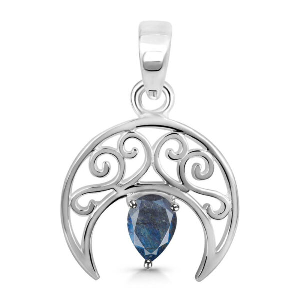 Buy Silver Plated Brass Wholesale Labradorite Crescent Moon Pendant
