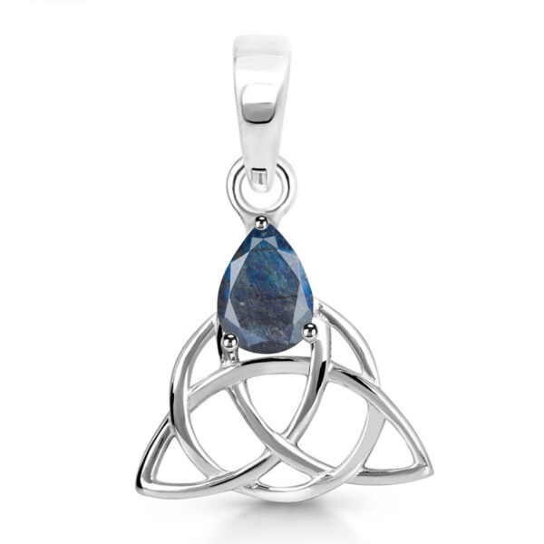Buy Silver Plated Brass Wholesale Labradorite Triquetra Pendant