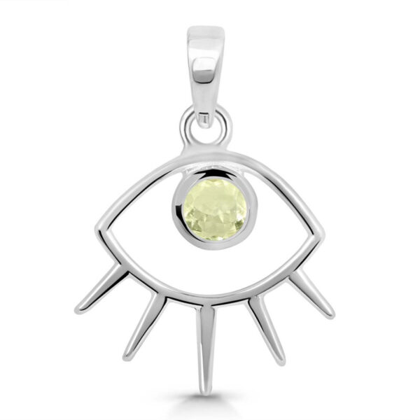 Buy Silver Plated Brass Wholesale Libyan Desert Glass Eye Pendant