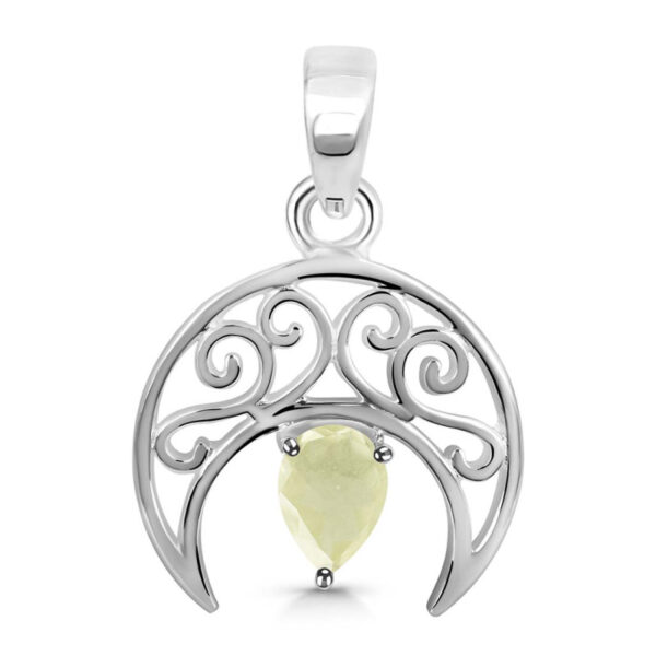 Buy Silver Plated Brass Wholesale Libyan Desert Glass Crescent Moon Pendant