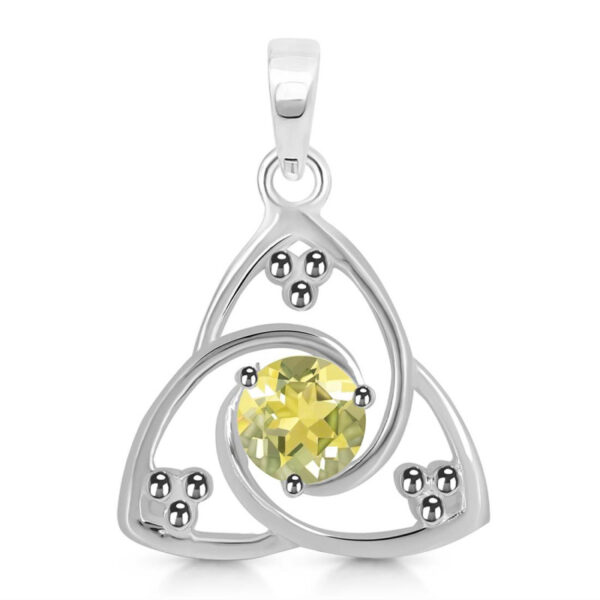 Buy Silver Plated Brass Wholesale Lemon Quartz Triangle Pendant