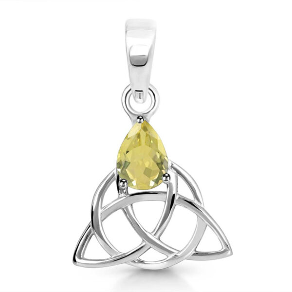 Buy Silver Plated Brass Wholesale Lemon Quartz Triquetra Pendant