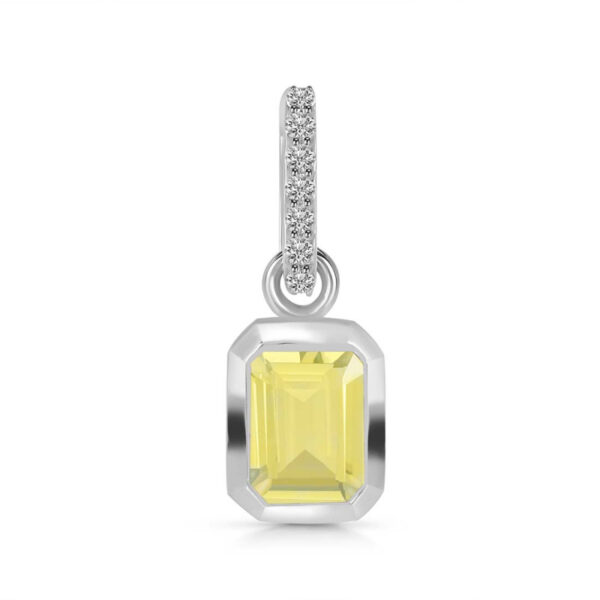 Buy Silver Plated Brass Wholesale Lemon Quartz & White Topaz Pendant