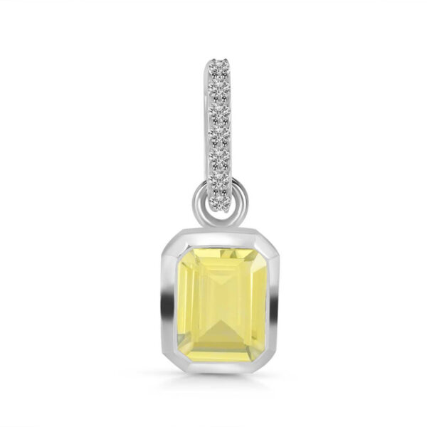 Buy Silver Plated Brass Wholesale Lemon Quartz & White Topaz Pendant