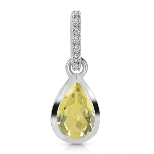 Buy Silver Plated Brass Wholesale Lemon Quartz & White Topaz Pendant