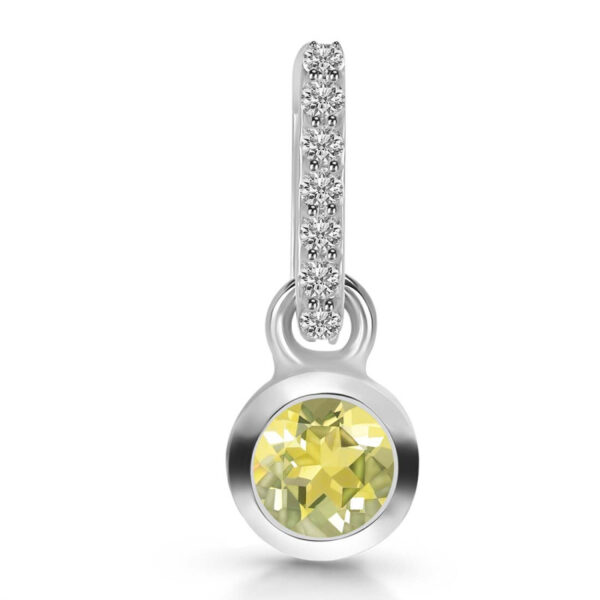 Buy Silver Plated Brass Wholesale Lemon Quartz & White Topaz Pendant