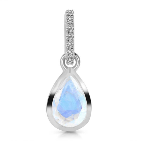 Buy Silver Plated Brass Wholesale Moonstone & White Topaz Pendant