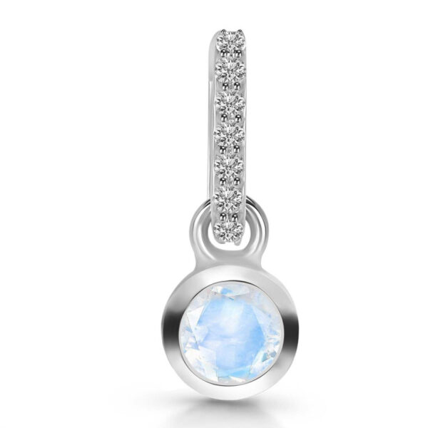 Buy Silver Plated Brass Wholesale Moonstone & White Topaz Pendant