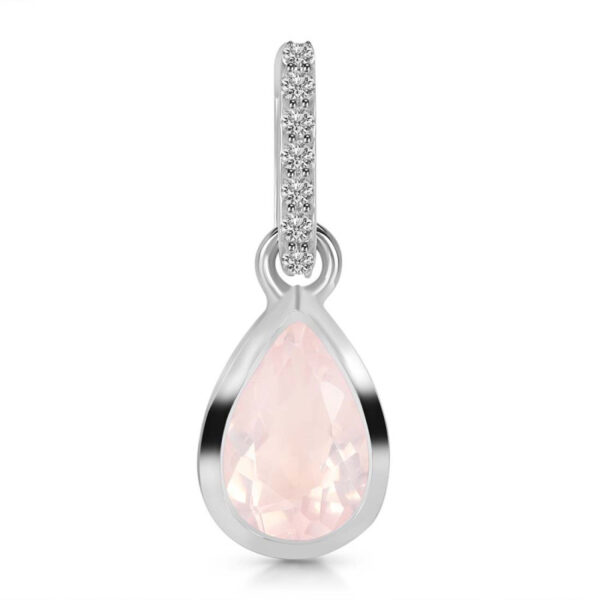Buy Silver Plated Brass Wholesale Rose Quartz & White Topaz Pendant