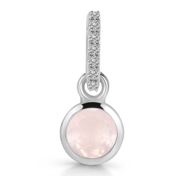 Buy Silver Plated Brass Wholesale Rose Quartz & White Topaz Pendant