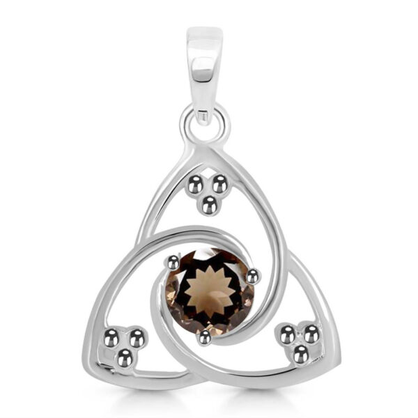 Buy Silver Plated Brass Wholesale Smoky Triangle Pendant