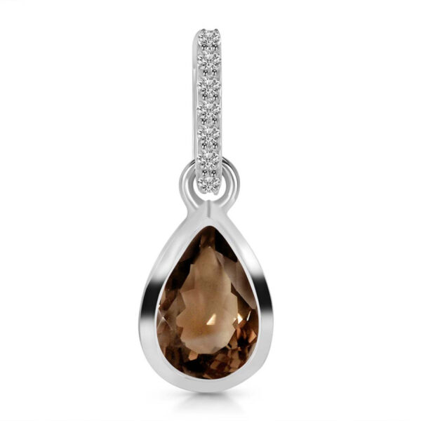 Buy Silver Plated Brass Wholesale Smoky & White Topaz Pendant