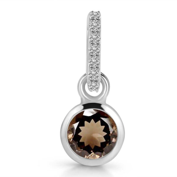Buy Silver Plated Brass Wholesale Smoky & White Topaz Pendant