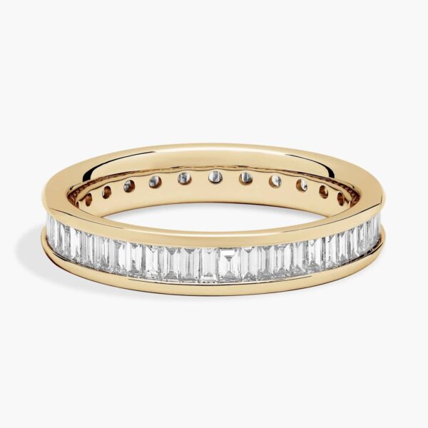 Channel Set Baguette Cut Diamond Eternity Ring in 14k Yellow Gold