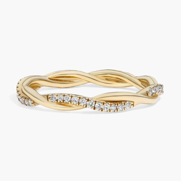 Petite Twist Diamond Eternity Ring in 14k Yellow Gold