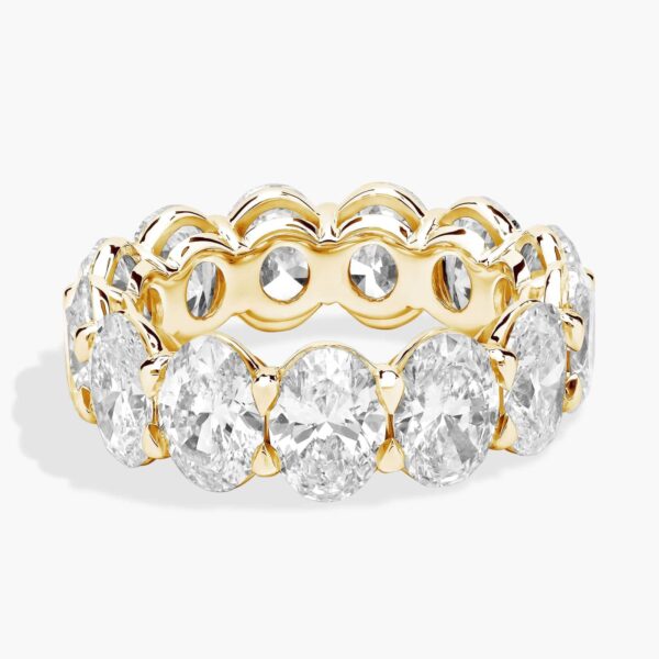 Oval Cut Lab-Grown Diamond Eternity Ring In 14K Yellow Gold