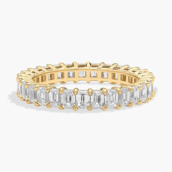Emerald Cut Diamond Eternity Ring In 14K Yellow Gold
