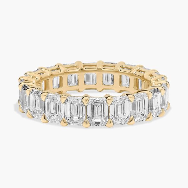 Emerald Cut Diamond Eternity Ring In 14K Yellow Gold