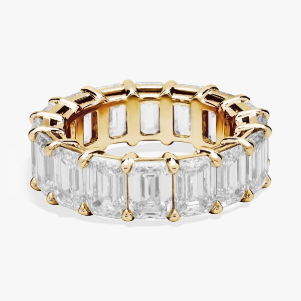 Emerald Cut Lab-Grown Diamond Eternity Ring In 14K Yellow Gold