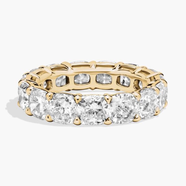 Cushion Cut Lab-Grown Diamond Eternity Ring In 14K Yellow Gold