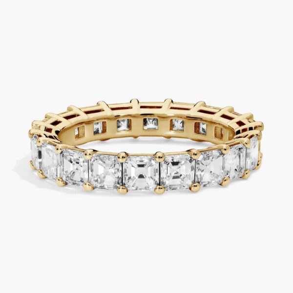 Asscher Cut Lab-Grown Diamond Eternity Ring In 14K Yellow Gold