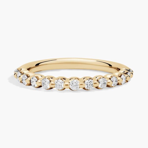 Floating Diamond Wedding Ring in 14k Yellow Gold