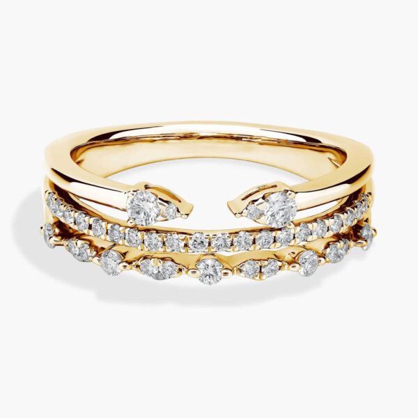 Open Stacked Diamond Ring in 14k Yellow Gold