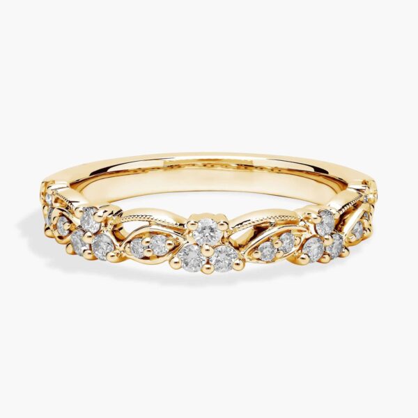 Romantic Vintage Lace Diamond Ring in 14k Yellow Gold