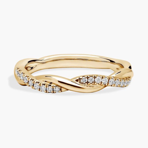 Petite Twist Diamond Anniversary Ring in 14k Yellow Gold