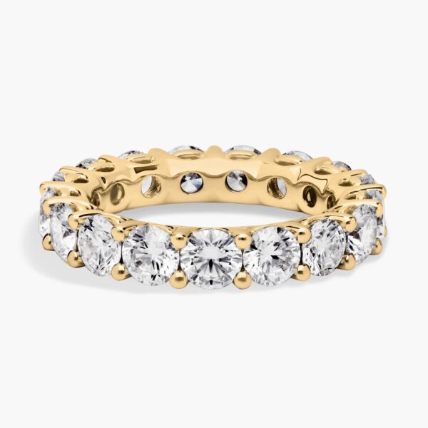 Low Dome Basket Lab-Grown Diamond Eternity Ring In 14K Yellow Gold