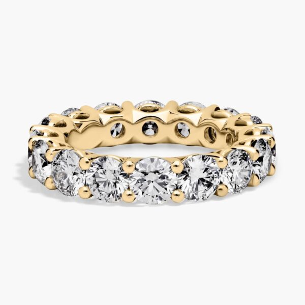 Low Dome Basket Diamond Eternity Ring In 14K Yellow Gold