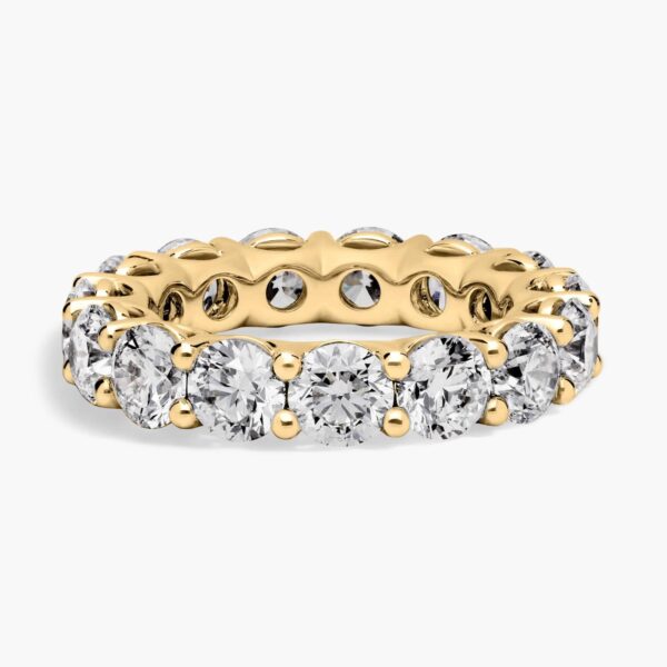 Low Dome Basket Lab-Grown Diamond Eternity Ring In 14K Yellow Gold