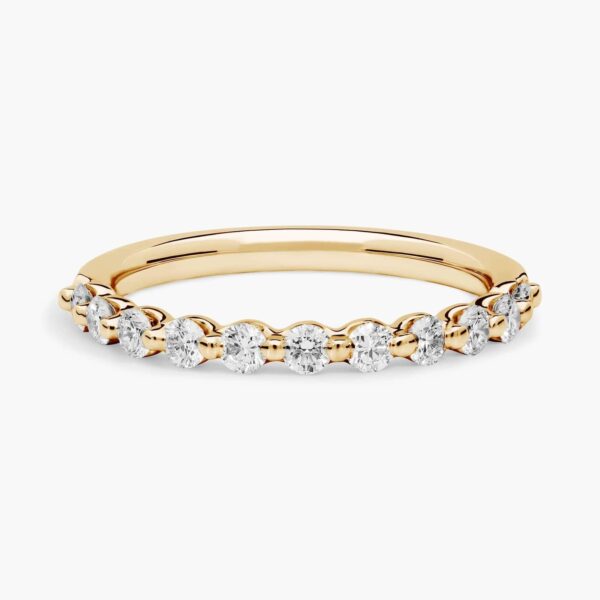 Floating Diamond Wedding Ring In 14K Yellow Gold