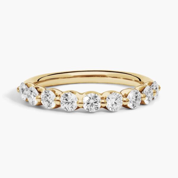 Floating Diamond Wedding Ring In 14K Yellow Gold