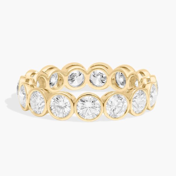 Bezel Eternity Ring With 2 CTW Round Cut Diamonds in 14K Yellow Gold