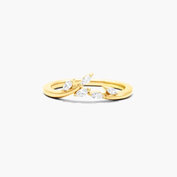 Blooming Leaves Lab-Grown Diamond Ring In 14K Yellow Gold