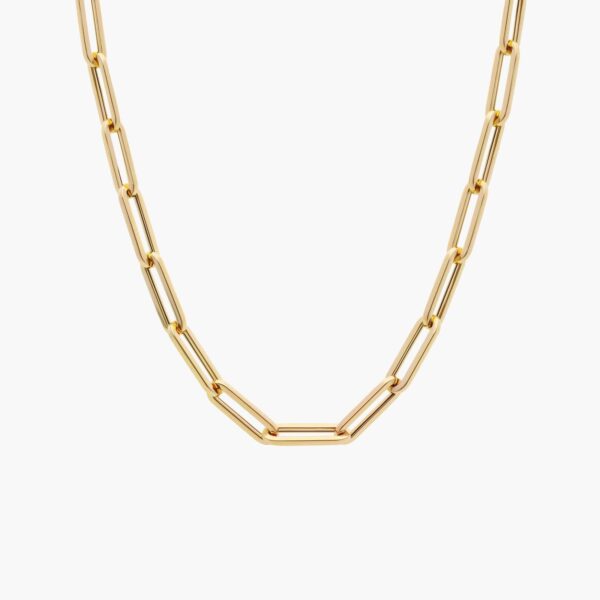 18" Medium Paperclip Necklace in 14k Italian Yellow Gold