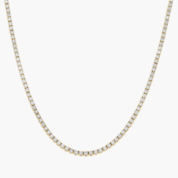16 " Straight Lab-Grown Diamond Tennis Necklace In 14K Yellow Gold